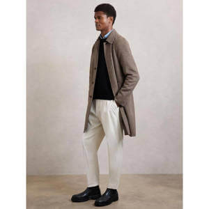 REISS Morpeth Wool-Blend Dogtooth-Check Overcoat